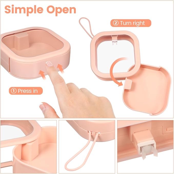 PRETYZOOM Hair Tie Storage Organizer Box with Lid Portable Small Desktop Storage for Headbands Earrings Jewelry and Denture Accessories