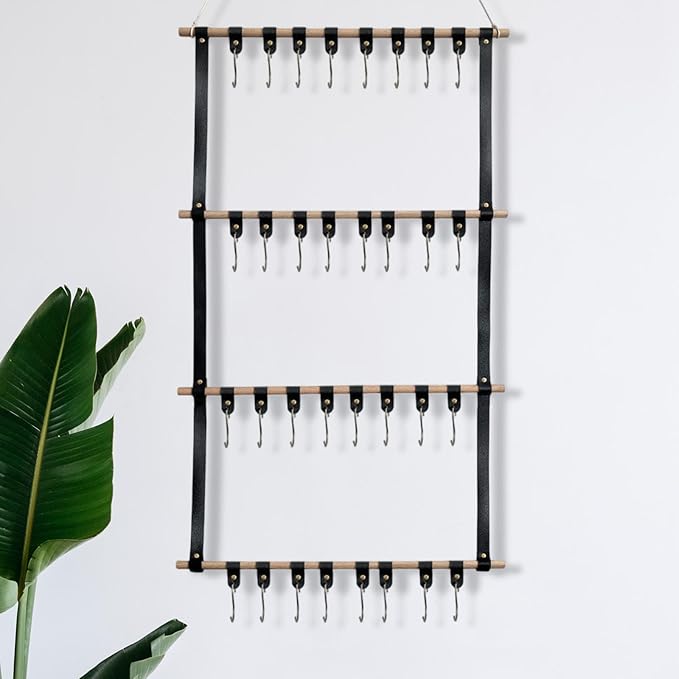 HouseVibe Headband Storage Clip Organizer for Hair Accessories and Bows, Hair Claw Clip Holder, Wall Mounted or Drawer Organizer for Barrettes, Scrunchies, Jewelry- Black