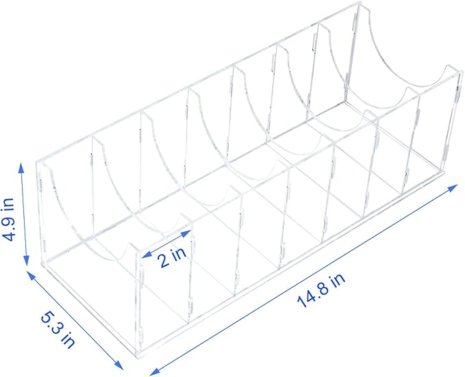 ECOSEAO DIY Belt Organizer, Clear Stackable Belt holder For Closet Drawer Storage - 7 Compartments, Multi-Purpose Display Bins With Inserts For Belts,Ties,Socks