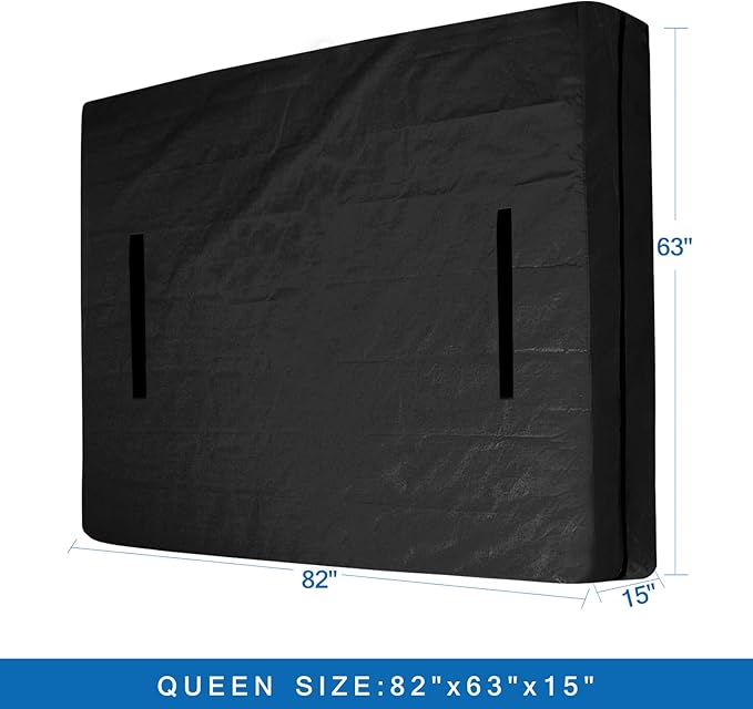 Mattress Bags for Moving and Storage Queen Size, Waterproof Mattress Cover for Moving with Heavy Duty Handles, Strong Zipper, Reusable Mattress Storage Bag, Moving Supplies & Moving Bags,Black