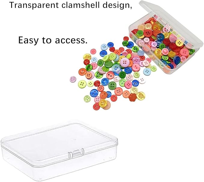 10Pcs Mini Plastic Storage Containers Box with Lid, Clear Rectangle Box,Clear Plastic Gift Box with Lids for Bead, Jewelry, Office Supplies Small Items, Crafts Accessories