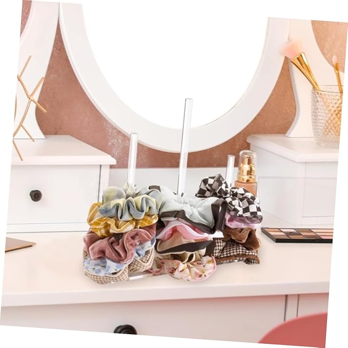 Acrylic Hair Tie Holder Stand Scrunchie Rack Jewelry Storage Hair Accessories Organizer