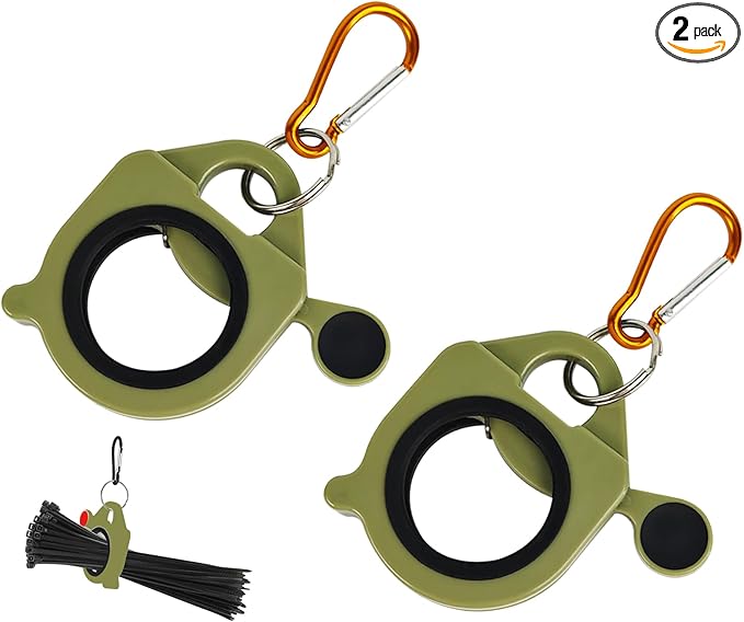 Zip Tie Holder Green 2 Pack Cable Tie Holder Strong Efficient Solution for Tool Belt Electrician Zip Ties Organizer Portable Safety Reusable