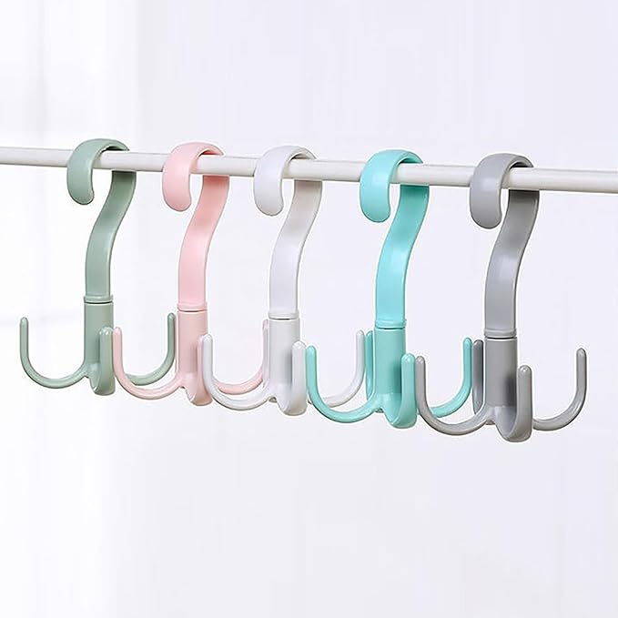 Rotatable 4 Claw Hanger, 8 Pcs Thickened Strong Load Storage Hook for Bra Tank Top Scarf Hat in Closet Organizer