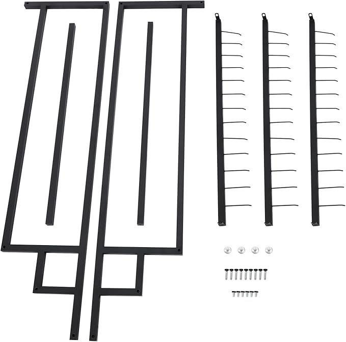 Belt Hanger, 3 Tier Freestanding Belt Display Rack with 39 Hooks, Tie Racks Belt Organizer Purse Hangers, Floor Mounted Retail Display for Belts, Ties, Scarves (Black)