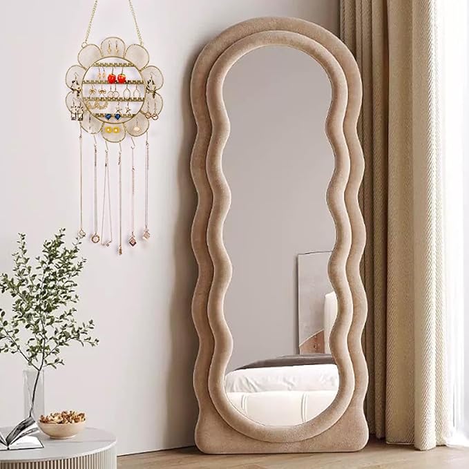 Zayookey Flower Shaped Earring Holder Wall Mounted Earring Rack Hanging Jewelry Organizer Wall Necklaces Storage Grid Shape Jewelry Display Stand for Stud Earring Bracelets