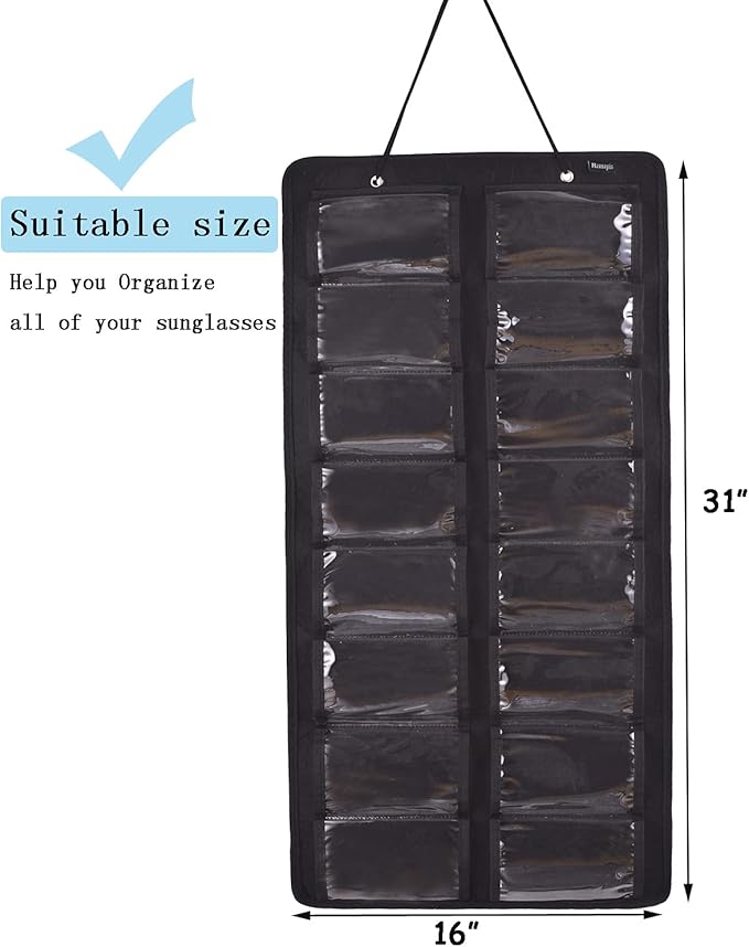 Sunglasses Dust-Proof Organizer Storage Wall Mounted Hanging Sunglasses Organizer 16 Slots Glasses Storage Organizer Holder