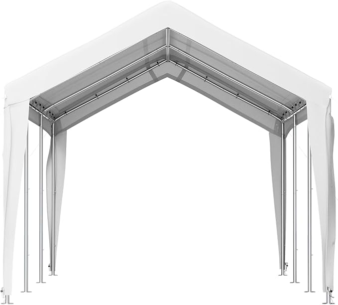 VEVOR Carport Replacement Canopy Cover, 10 x 20 ft, Ripstop Triple-Layer PE Fabric Garage Top Tarp Shelter Cover, UV Resistant Waterproof Car Cover Tent for Carports (Frame is not Included), White