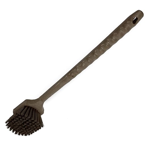 SPARTA 40501EC01 Plastic Large Scrub Brush, Kitchen Brush, Utility Brush With Long Handle For Cleaning, 20 Inches, Brown, (Pack of 6)