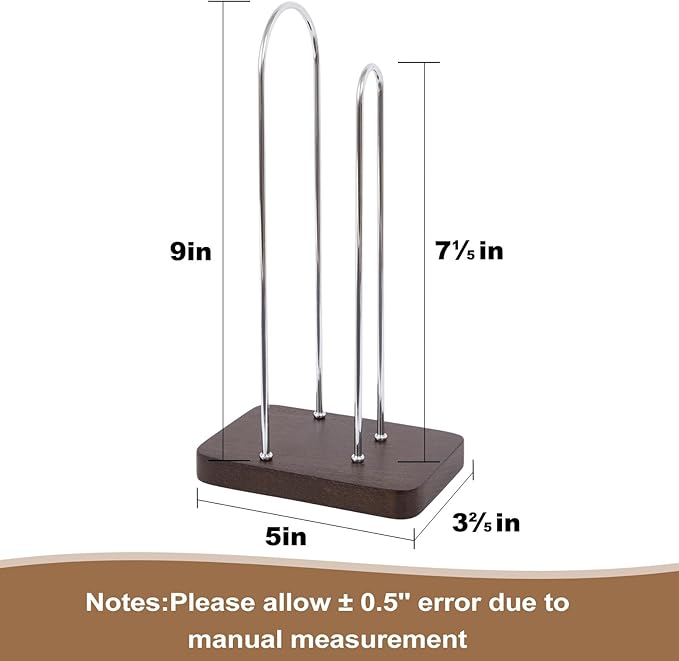 Scrunchine Holder Stand, 2 Tier Hair Tie Tower Hold 50~70 Scrunchies,Claw Clip Holder, Modern Fashion Hair Ties Organizer Storage for Girls, Women, Display(Walnut Color)