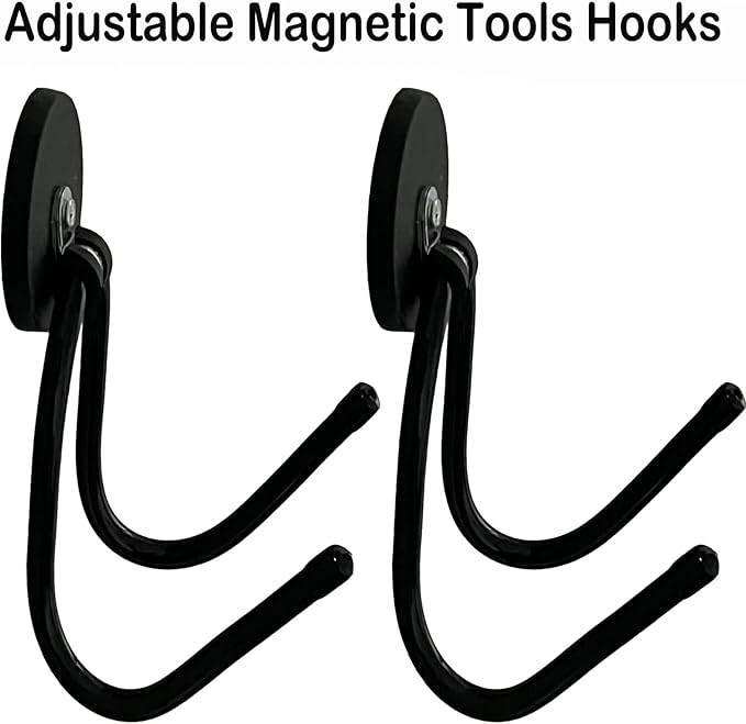 Pmsanzay 2 Pack Power Drill Tool Organizer Holder,Magnetic Tool Holders,Garage Tool Storage Rack,Heavy Duty Large Garage Magnet Utility Hooks with Rubber Coating, No Scratches - No Power Drill