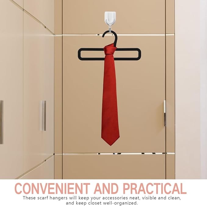 Milisten Plastic Scarf Hanger Organizer for Closet Belt and Tie Holder Rack with Smooth No-Scratch Hooks Space-Saving Shawl and Towel Display Stand 2.5X6.7X3.1 Inches