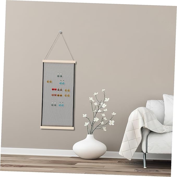 Large Capacity Hanging Earring Organizer Mesh Holder Wall Mounted Jewelry Display Rack for Earrings Hairpins and Accessories Frame