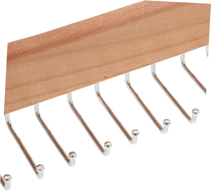 Happyyami 2Pcs Wall Mounted Wooden Tie and Belt Organizer Space Saving Rack for Neckties and Belts Stylish Design for Neat Closet Storage Easy to Install and Reliable Hangers