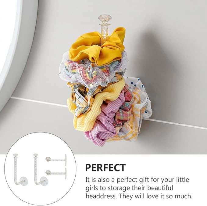 Beaupretty 6pcs Wall Scrunchie Holder Hair Ties Organizer Stand Jewelry Bracelet Display Organizer Hairband Storage Hangers Hair Rope Hooks for Home Shop Bracelets Bangle