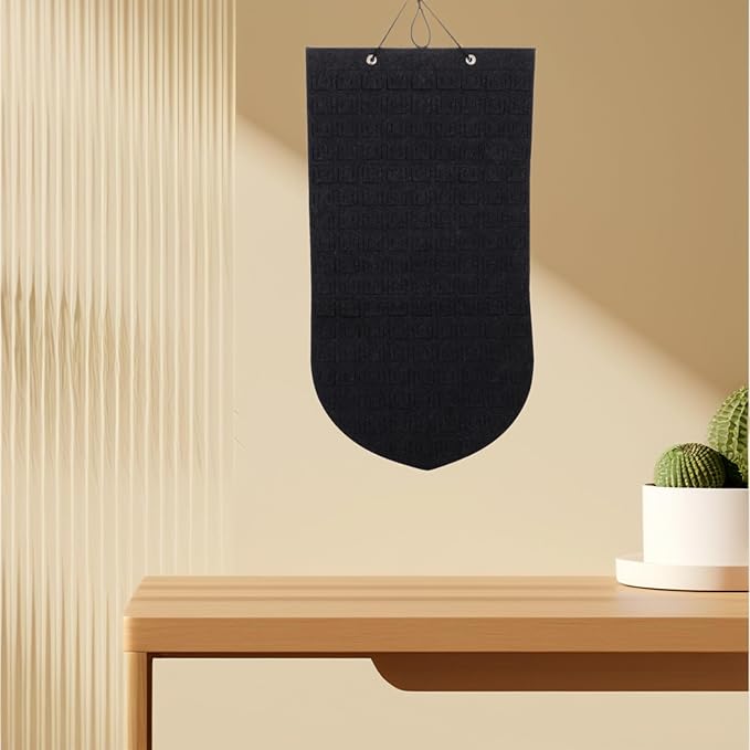 Wall Hanging Brooch Pin Organizer Bag with Felt Material, Deep Gray Lapel Badge Display Storage for Jewelry Collection and Pin Holder, Home Accessory Organizer