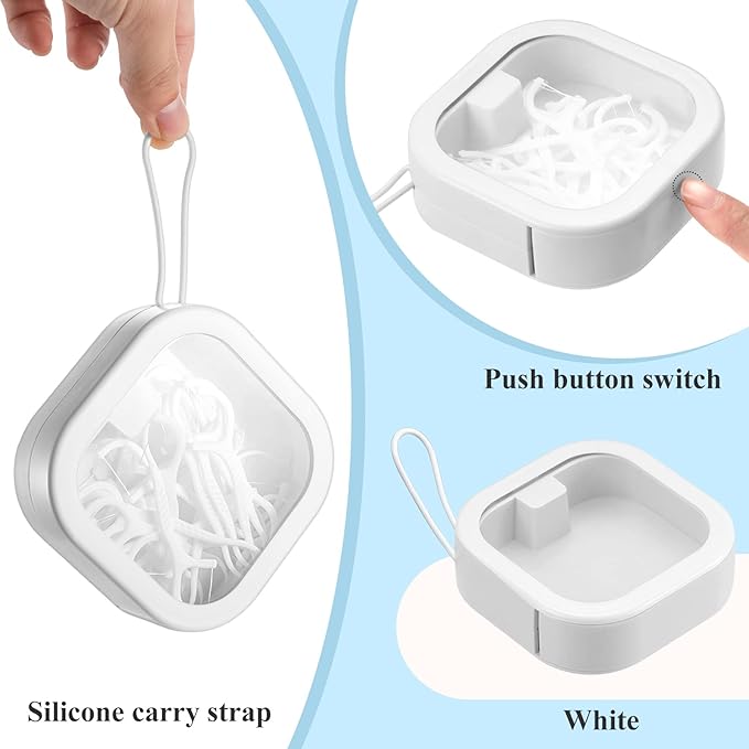 Kathfly 3 Hair Tie Organizer, Bobby Pin Holder, Cotton Swab Dispenser, Stackable Hair Accessory Jewelry Organizer Box, Hanging Tie Container, Travel Case for Women Desk Desktop(White)