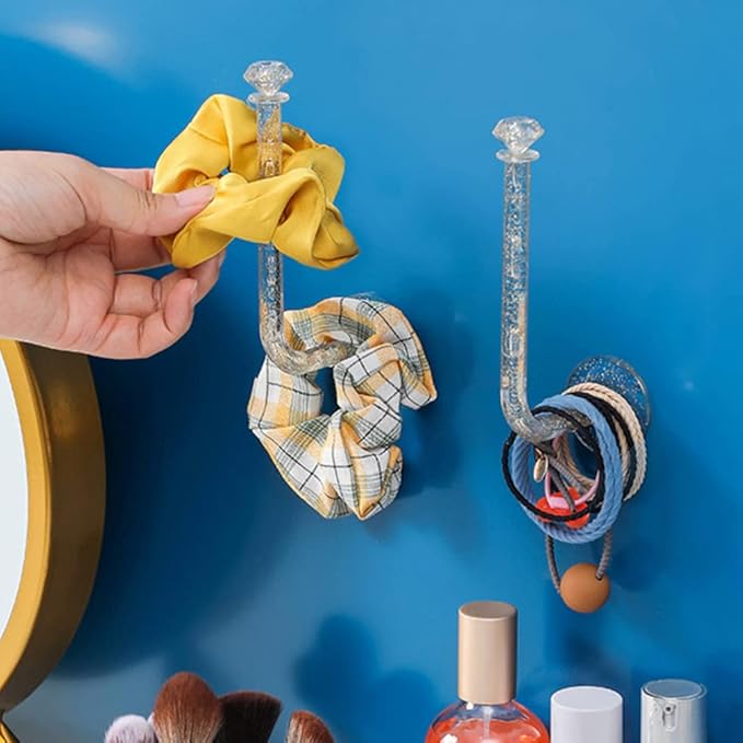 Beaupretty 6pcs Wall Scrunchie Holder Hair Ties Organizer Stand Jewelry Bracelet Display Organizer Hairband Storage Hangers Hair Rope Hooks for Home Shop Bracelets Bangle