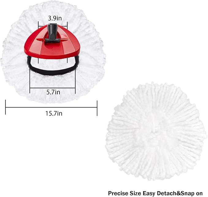 6 Pack Spin Mop Replacement Head Mop Refill Compatible with Ocedar Triangle Swivel Mops Microfiber Swivel Mop Refill,Deep Clean,Machine Washable and Easy to Replace