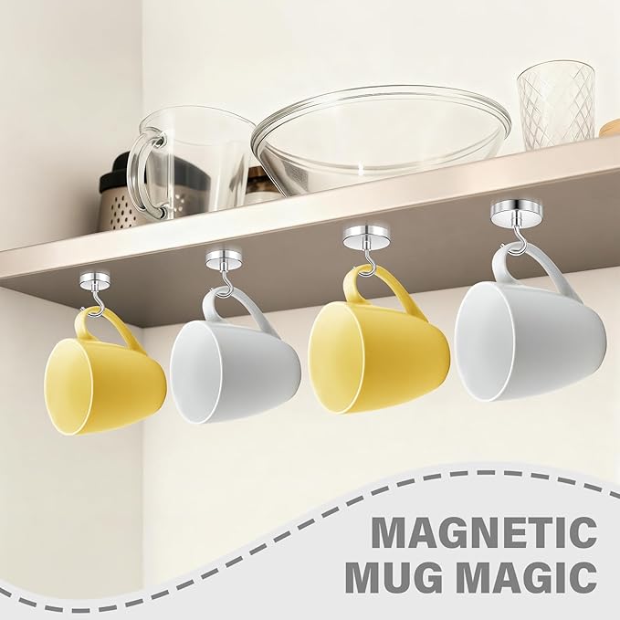 Magnetic Hooks for Cruise Cabins, 85lbs Silver Magnetic Hooks for Classroom, Magnets for Whiteboard, Kitchen, Grills, Office, Fridge, Home, Kitchen Accessories, 8 Pack