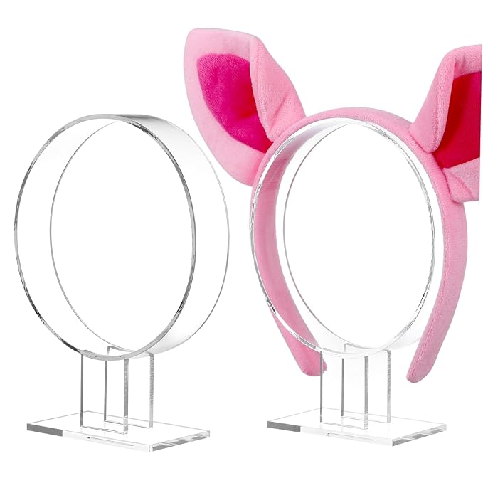 2 Tier Acrylic Headband Holder Hair Accessory Organizer Rack Hairband Display Stand
