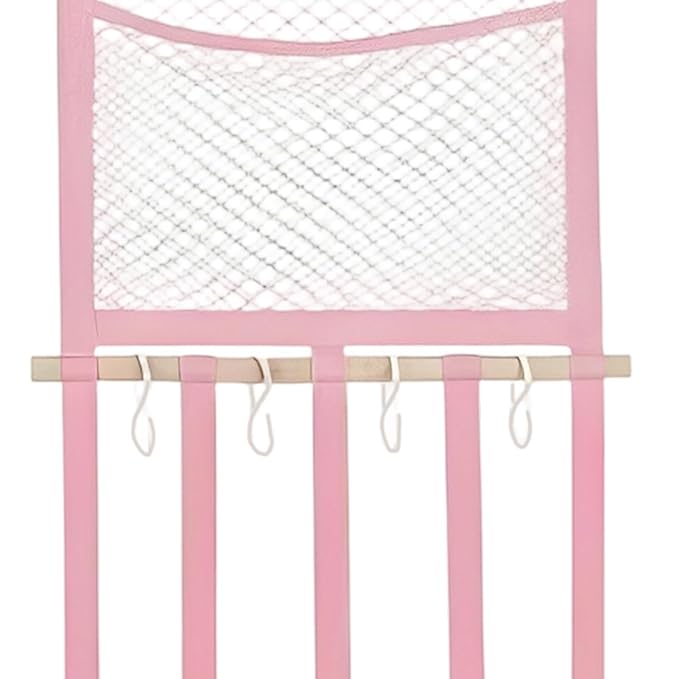 Hair Clip Holder Organizer - with Hooks Pink Bow Wall Storage,Hair Accessory Organizer Room Decor,for Women Teen Girls Door Closet Bedroom Living Room Home Decor Apartment