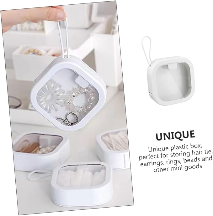 Hair Clip Organizer Portable Hair Tie Holder Abs Tpe Travel Container Lid