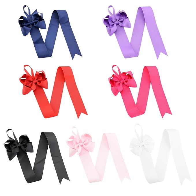12PCS Girls Hair Bow Holder Rope Hair Clips Ribbon Hair Accessories Storage Organizer Headband Display Hanger Hanging Jewelry Organizers(Mixed 6-8 Random Colors)