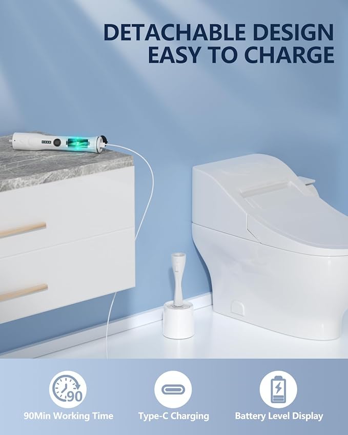 Leebein Electric Toilet Brush and Holder Set, Electric Toilet Bowl Scrubber Kit with 8 Replaceable Brush Heads, Disposable Toilet Brush with 6 Wand Cleaner Refills, 2 Pcs Crevice Cleaning Brush