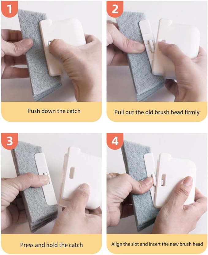 Window Track Cleaning Brush with Hidden Scraper for Sliding Door and Window Tracks, Shutters, Kitchen Sink Cleaning