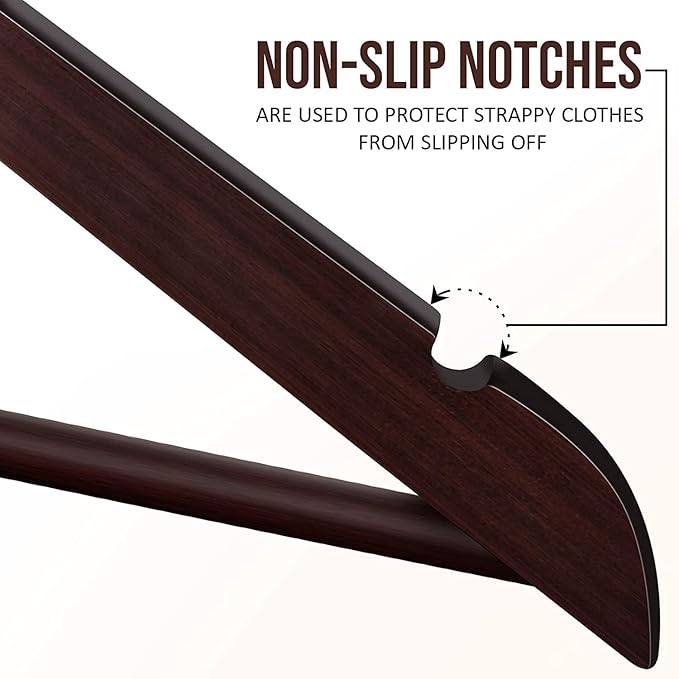 Utopia Home Premium Wooden Hangers 30 Pack - Durable & Slim Coat Hanger - Suit Hanger with 360-Degree Rotatable Hook - Wood Hangers with Shoulder Grooves (Brown Color)