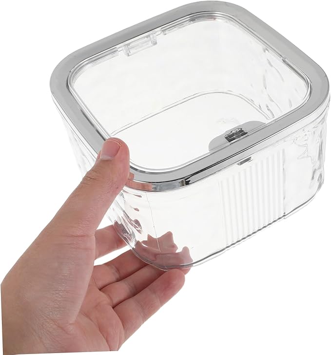 Didiseaon Hair Tie Holder with Press Lid Transparent Large Capacity Hair Accessories Organizer Box for Portable Durable Storage Container for Clips Bracelets Easy Access and Quick