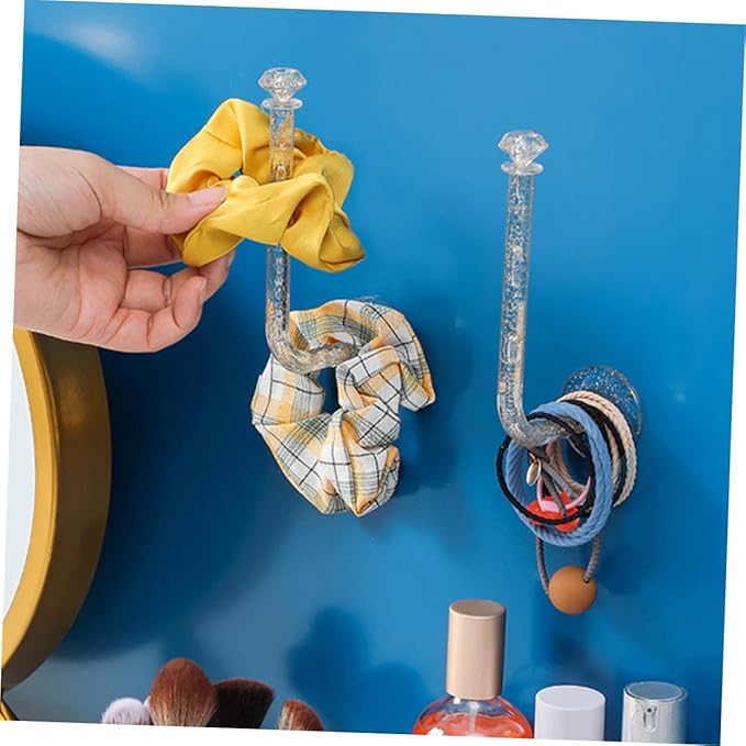 PRETYZOOM 12pcs Decorative Wall Headdress Hanger Hair Accessories Organizer Rack for Easy Storage and Display of Headbands Hair Ties and Jewelry Punch Design for Home Use