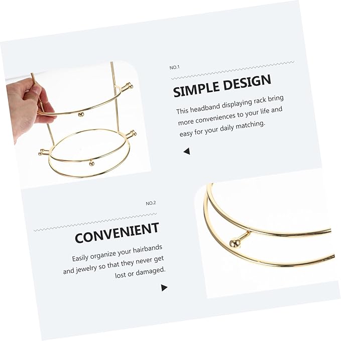 Towers Supplies Gifts Crown Necklace Three-tier Stand Rack Jewelry Holder Girls Home Hair Bride Ties Layer Headband Hairband for Tree Organizer and Accessories Women Band Golden