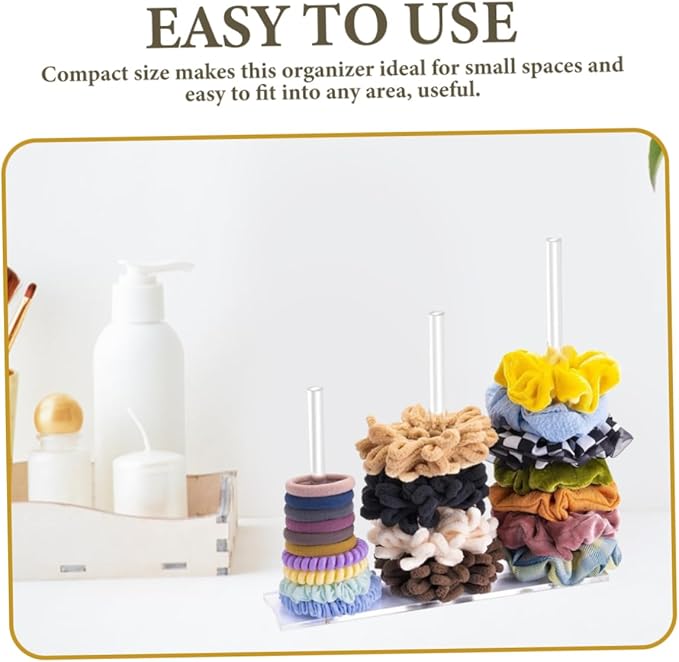 Acrylic Hair Tie Holder Stand Scrunchie Rack Jewelry Storage Hair Accessories Organizer