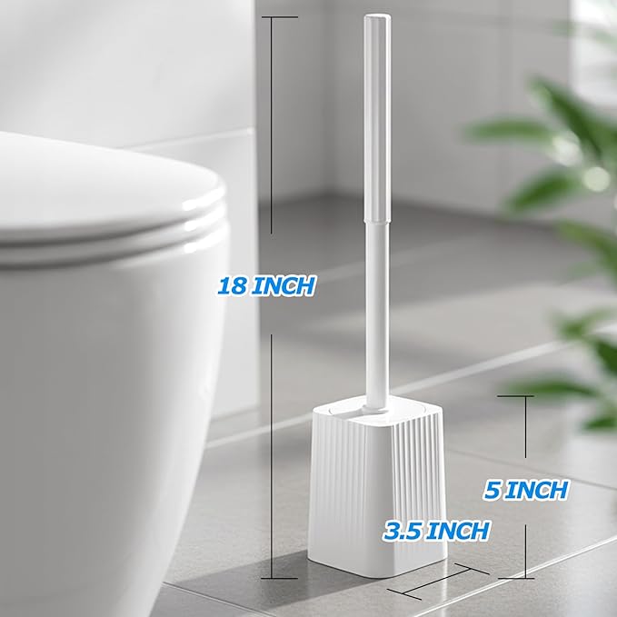 4Pack Toilet Bowl Brush and Holder Set - Toilet Scrubber Brush,Cleaning Brush,Bathroom Decor,Household Essentials,Cleaning Supplies,Home Essentials,White