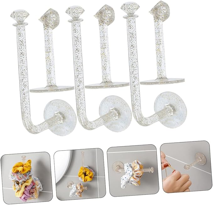 Wall-Mounted Headband Storage Rack Hairband Organizer Hooks for Jewelry and Accessories Display 5.70X2.59X1.57In Durable Hair Rings Holder for Home Decoration