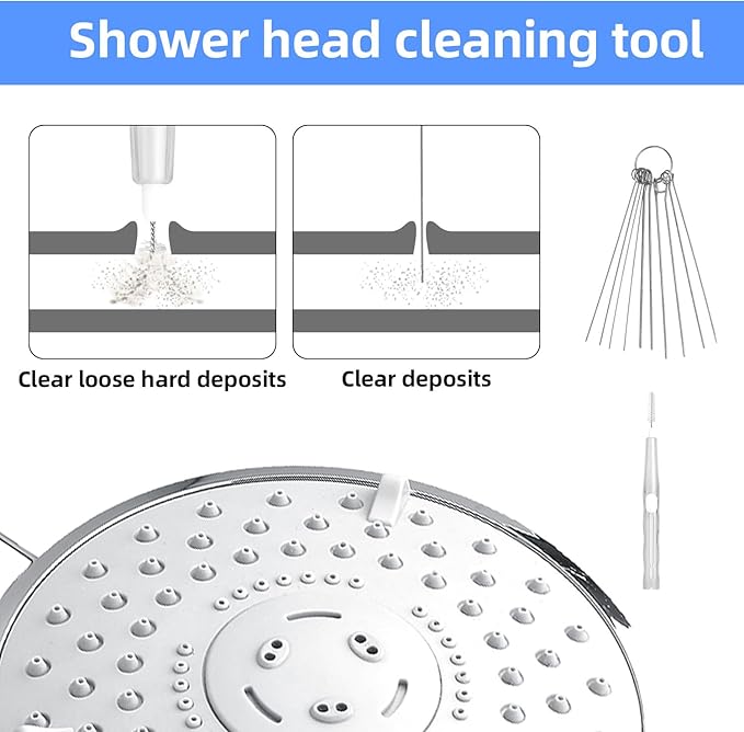 30pcs Shower Head Cleaner Tools, Shower Head Cleaning Brushes Multi-Sized Showerhead Unclogger Cleaner Picks Anti-Clogging for Bathroom Small Hole Tiny Nozzle Gaps Slot