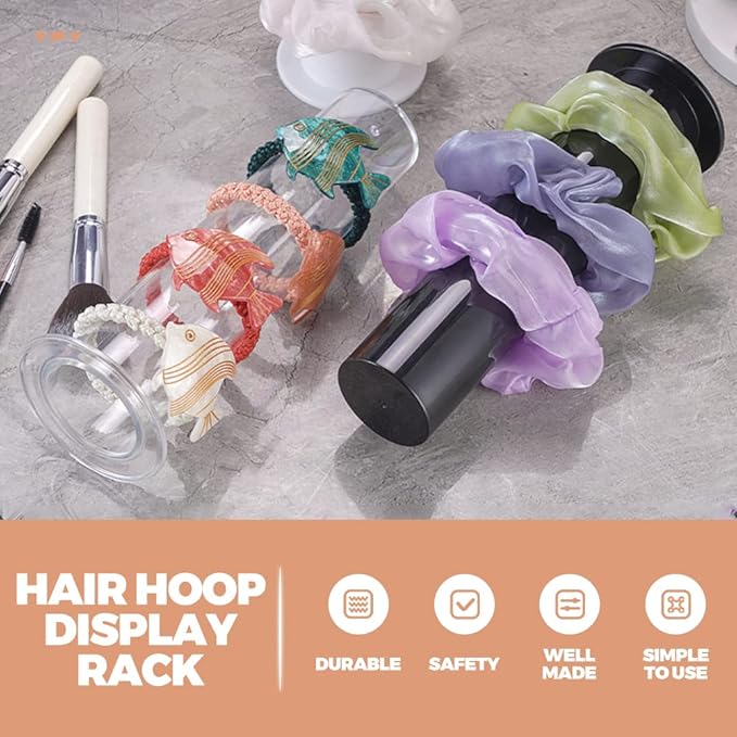 LIFKOME 2pcs Vertical Headband Holder Clear Acrylic Hairband Organizer Hair Hoop Storage Dislay Stand Headband Stand for Women Hair Hoop Accessories