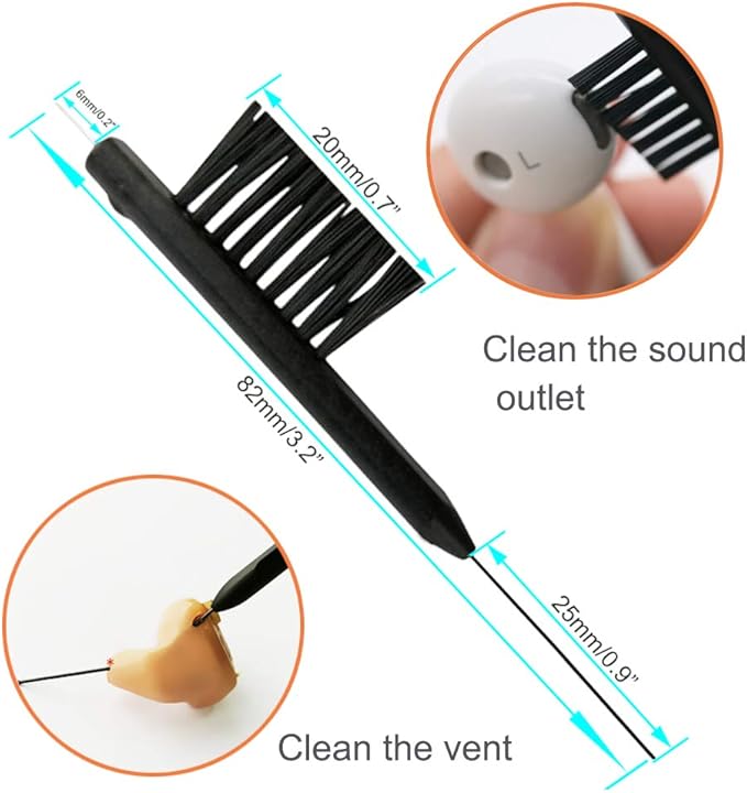 8 Pieces Hearing aid Amplifier Cleaning Tools, Earbuds/Headphones Cleaner Brush Kits with case