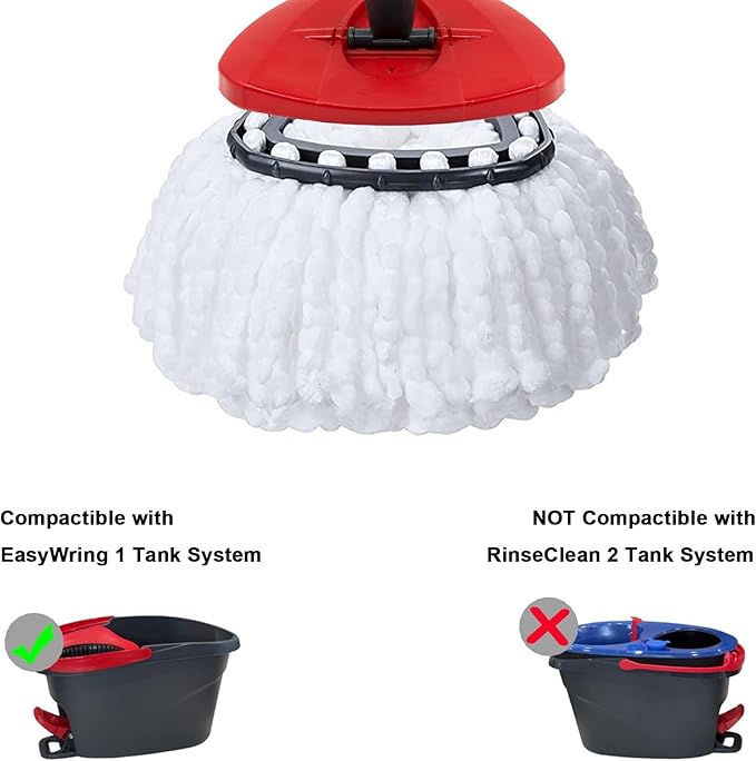 2 Pack Mop Replacement Heads for O-Ceda EasyWrin Spin Mop, Microfiber Spin Mop Refills, Easy Cleaning Mop Head Replacement
