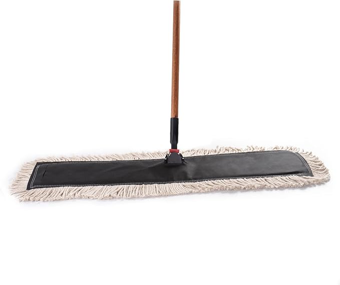 Matthew Cleaning 24'' High Strength Disposable Dust Mop Cotton Cut-end Yarn Mop Replacement Heads for Residential & Commercial Fit Standard Dust Mop Frames, Hardwood, Laminate, Concrete Floors 3Pack
