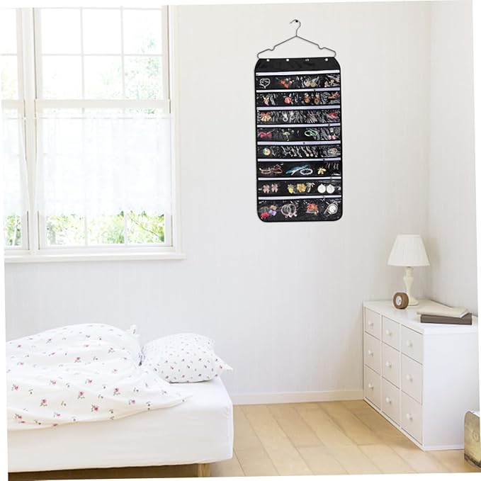 Double-side Hanging Pouch Jewelry Storage Bag Hair Accessories Organizer Travel Organizer Bag
