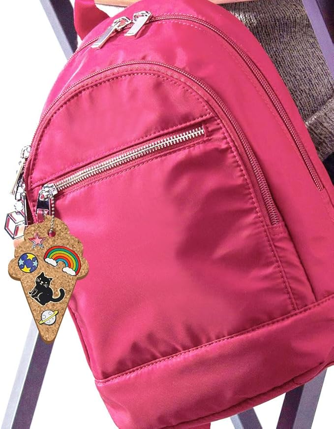 peacoblue 4Pcs Ice Cream Enamel Pin Holder Display Board Collection with Key Chain for Bag, Backpack 4.7" x 4.3", Pins Display Frame Organizer Storage to Show Unique Style for Student, Male, Female