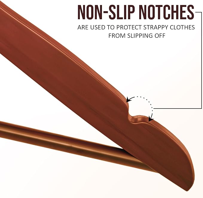 Utopia Home Premium Wooden Hangers 30 Pack - Durable & Slim Coat Hanger - Suit Hanger with 360-Degree Rotatable Hook - Wood Hangers with Shoulder Grooves (Cherry Color)
