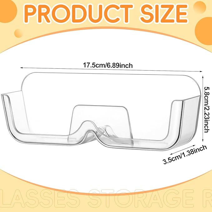 6 Pcs Sunglasses Wall Organizer Plastic Sunglasses Holder Display Stand Eyeglasses Storage(Clear)