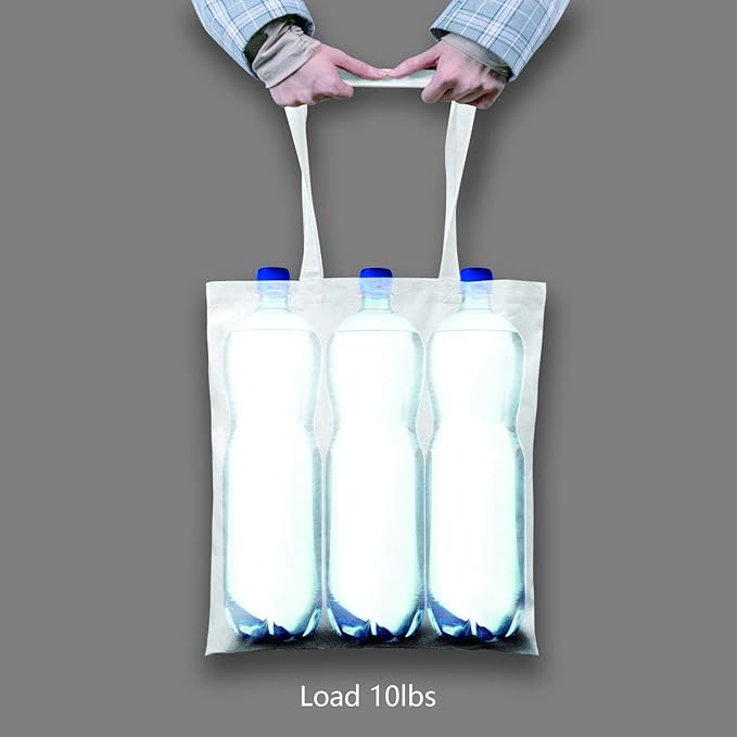 TOPDesign 12-Pack Economical 16"x15" White Cotton Tote Bag, Lightweight Medium Reusable Grocery Shopping Cloth Bags, Suitable for DIY, Advertising, Promotion, Gift, Activity