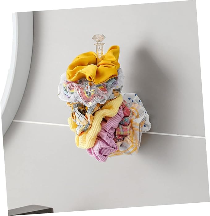 Healifty 5Pcs Adhesive Scrunchie Holders Hair Accessories Organizers Wall Mounted Storage for Hair Ties Headbands Jewelry Hooks Versatile Design for Home Use