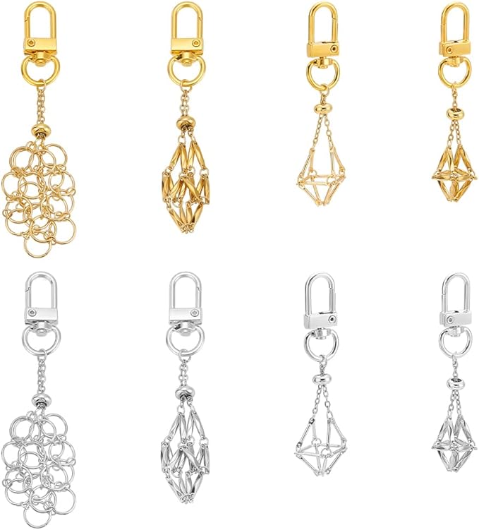 ANATTASOUL 8pcs Adjustable Empty Stone Holder Necklace, Stainless Steel, Gold, Jewelry Necklace Holder
