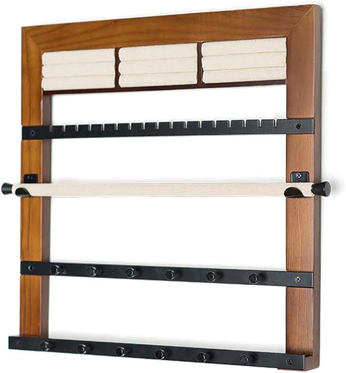 Hives and Honey Tori Wall Hanging Jewelry Rack – Wall-Mounted Organizer with Ring Rolls, Earring Slots, Bracelet Bar & Necklace Hooks, Anti-Tarnish Linen, Walnut